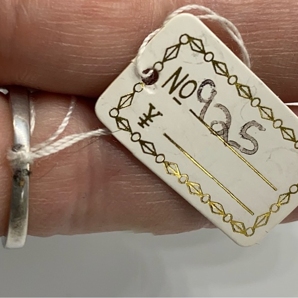 Blue Sediment 925 Silver Ring with tiny Diamonds - Picture 5 of 5